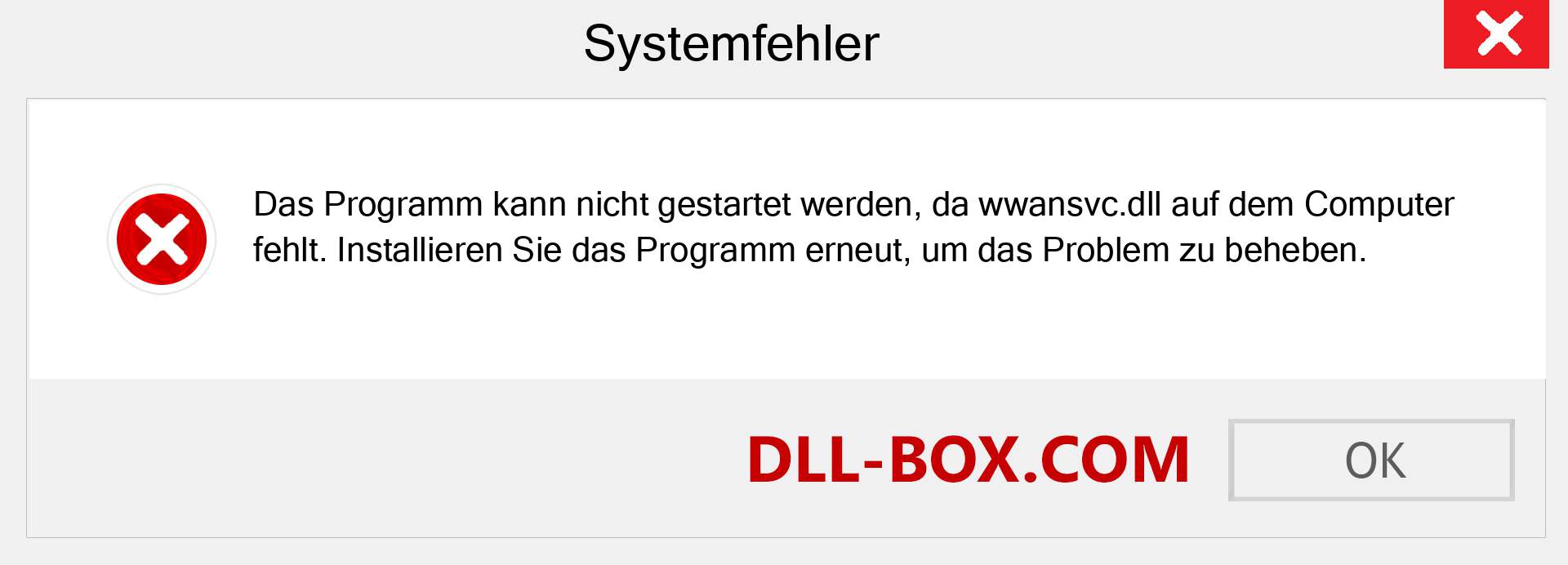 wwansvc.dll-Datei fehlt?. Download für Windows 7, 8, 10 - Fix wwansvc dll Missing Error unter Windows, Fotos, Bildern